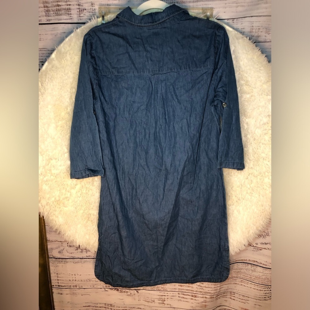 Blue Polo Collar Cuffed Sleeve Dress/Cover up size 6 NWOT - Picture 8 of 12